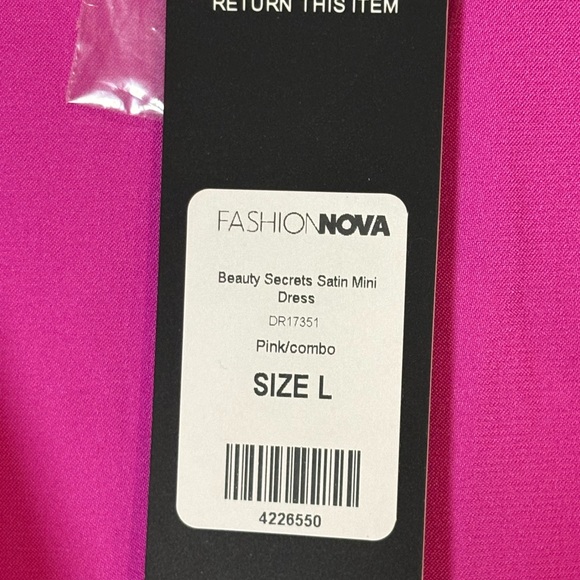 Fashion Nova NWT Beauty Secrets Satin Mini Dress Pink/combo Size Large - Picture 6 of 8